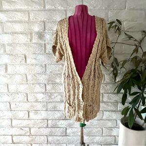 Free People Knit Beige Cardigan S-13